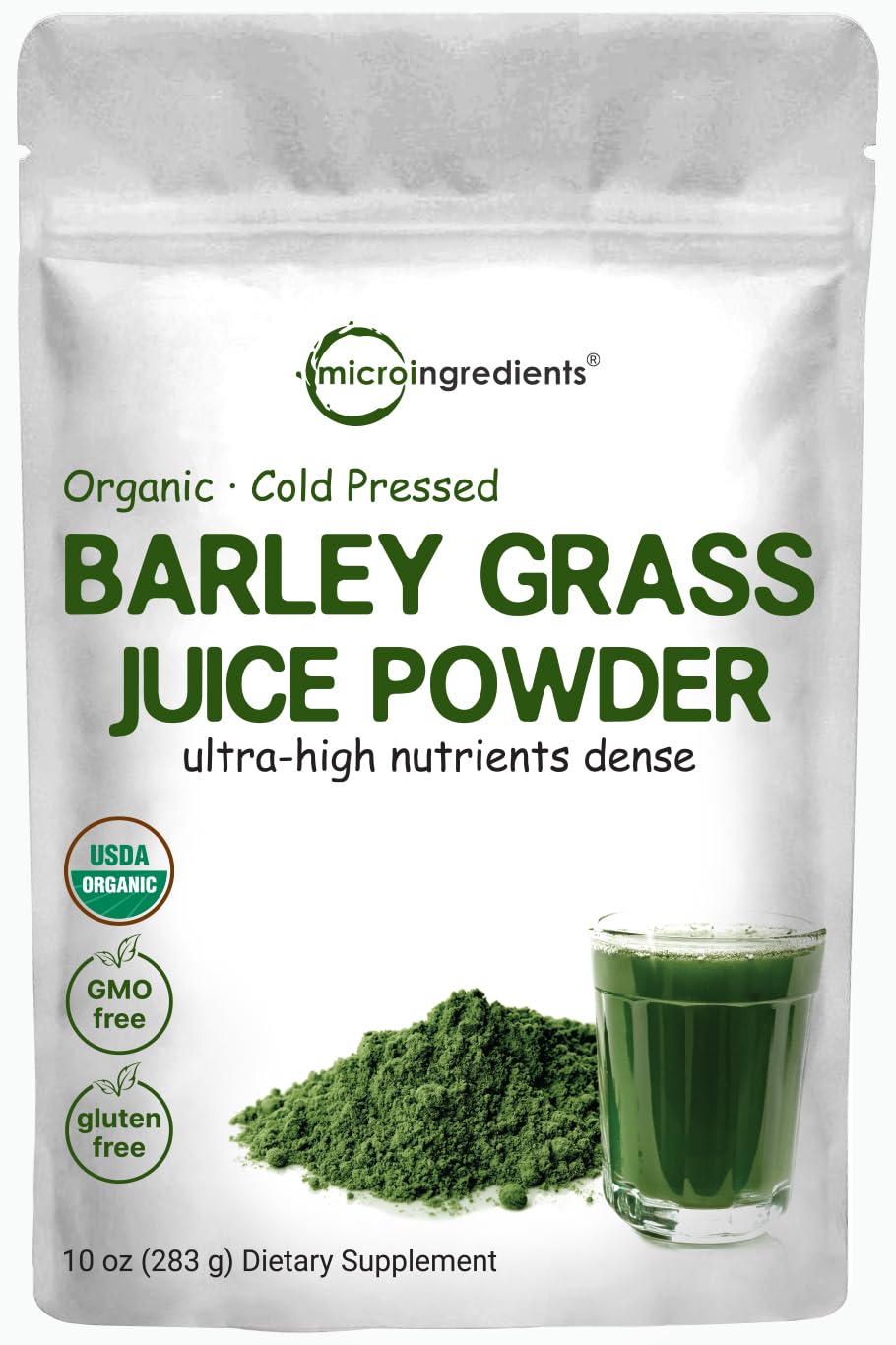 Micro Ingredients Organic Barley Grass Juice Powder, 10 Ounce