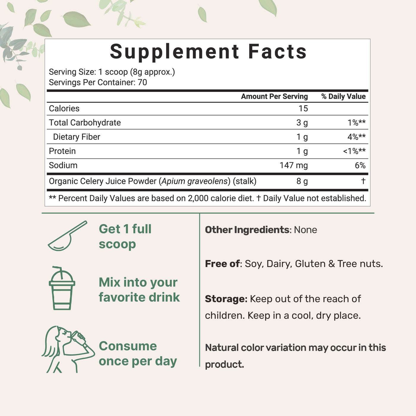 Micro Ingredients Organic Celery juice Powder