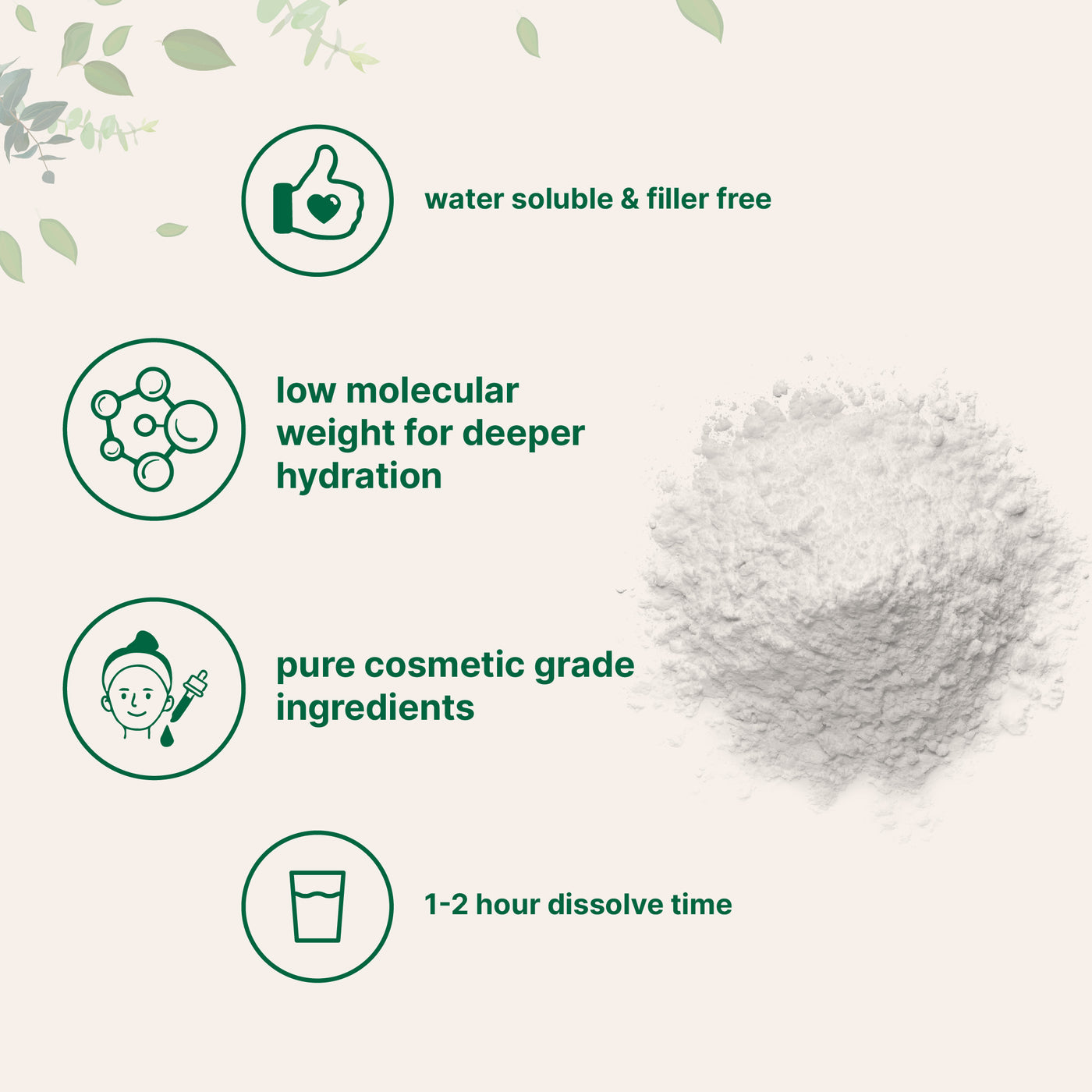 Micro Ingredients Hyaluronic Acid Powder, DIY Facial Serum, Skin Hydration Care Formula