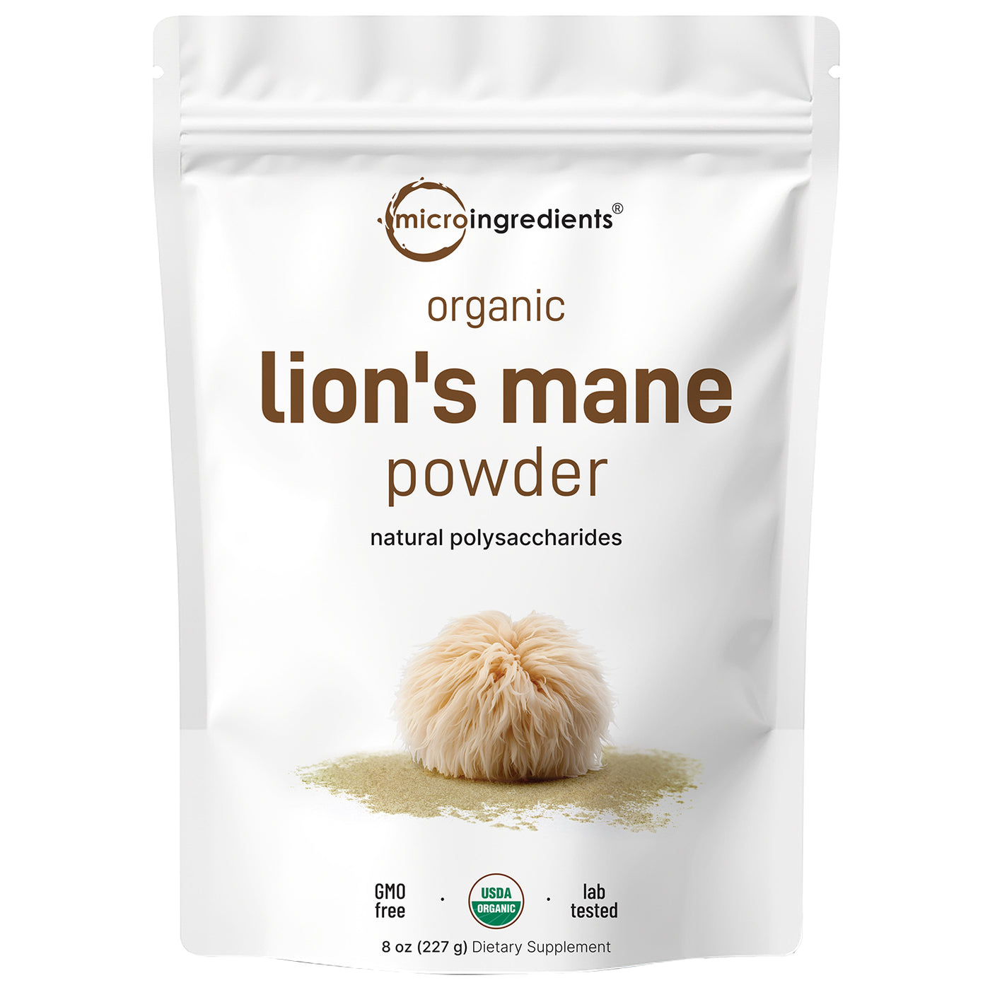 Micro Ingredients Organic Lions Mane Powder, 8 Ounces