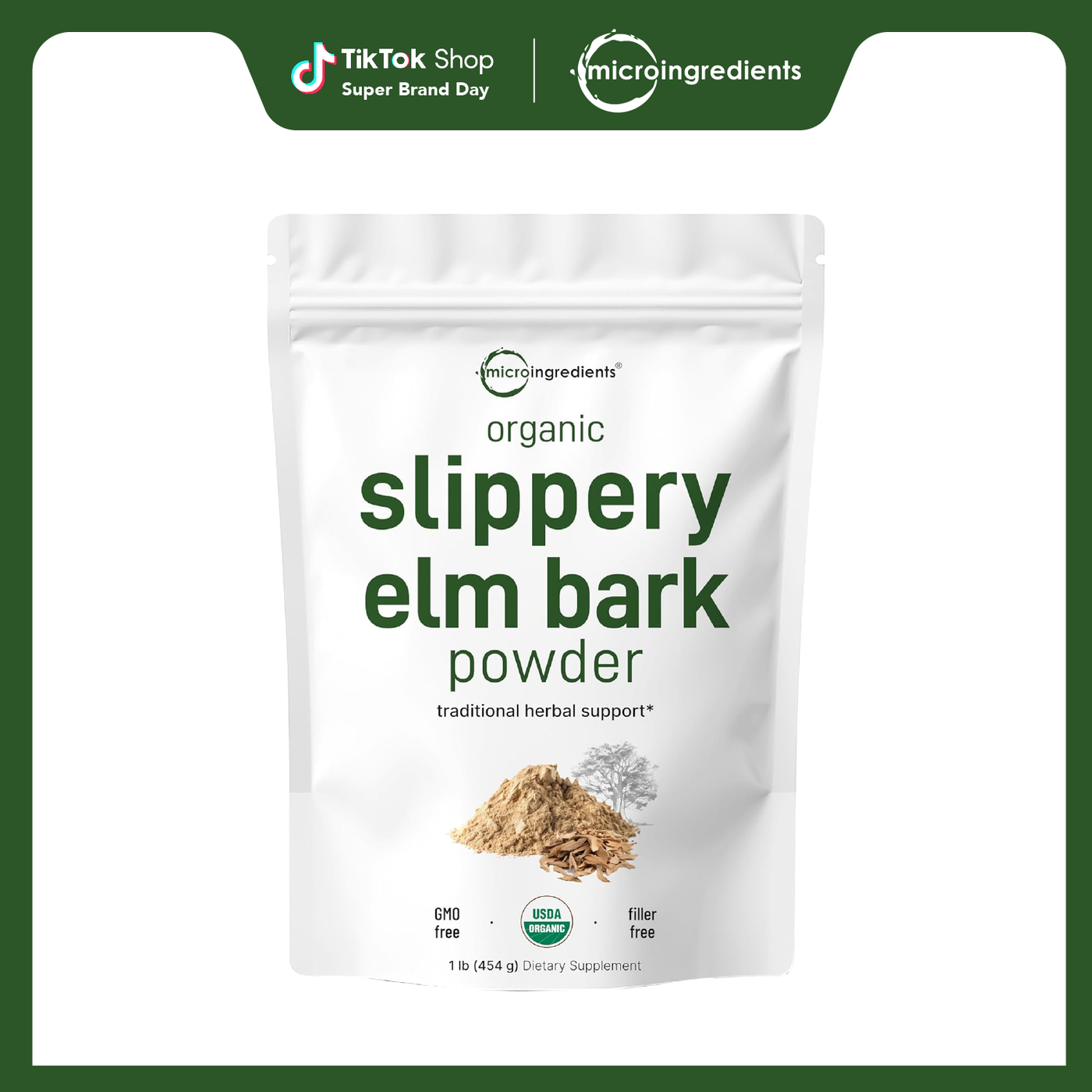 Micro Ingredients Organic Slippery Elm Bark Powder 1lb