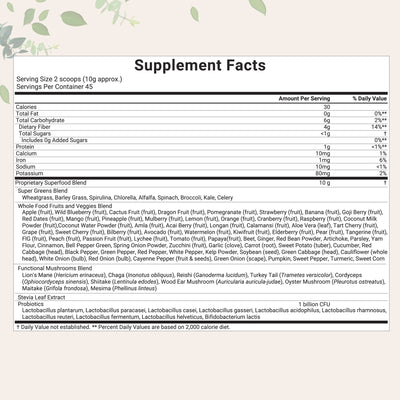Micro Ingredients Super Greens Powder, 1lb | 100 Superfood Blend