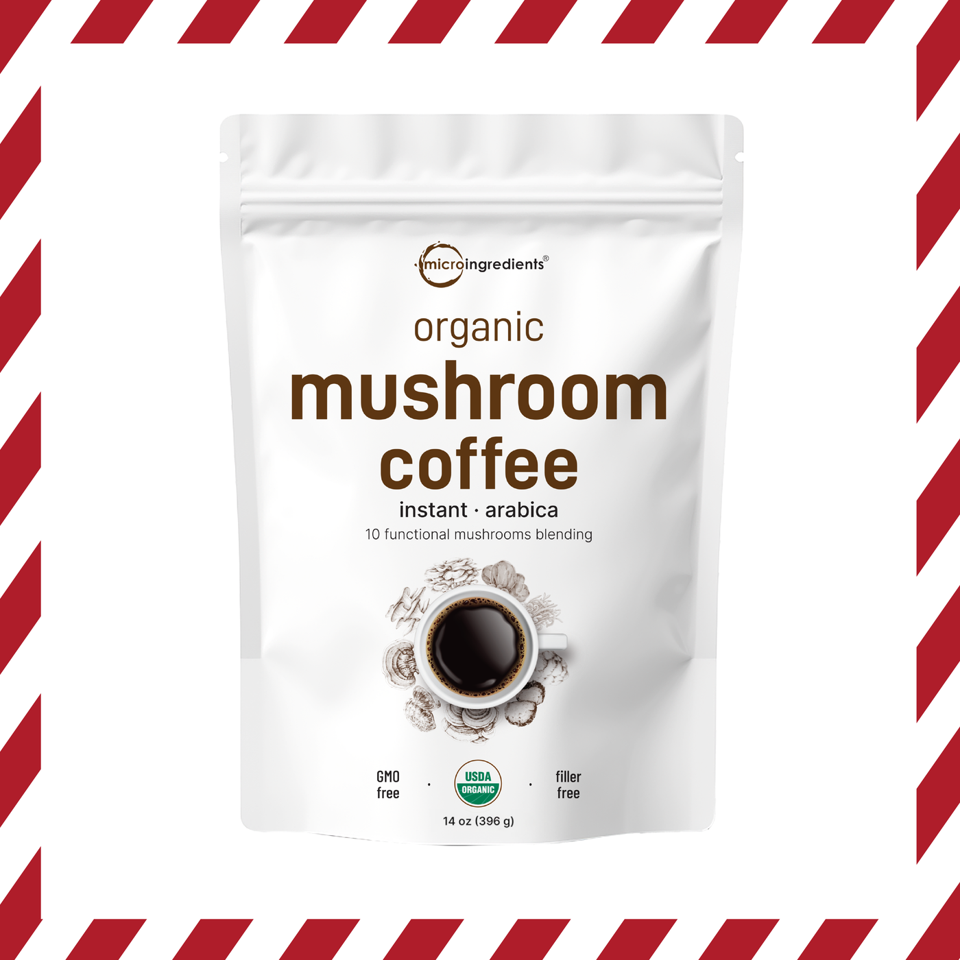 Micro Ingredients Organic Instant 10 in 1 Mushroom Coffee Powder