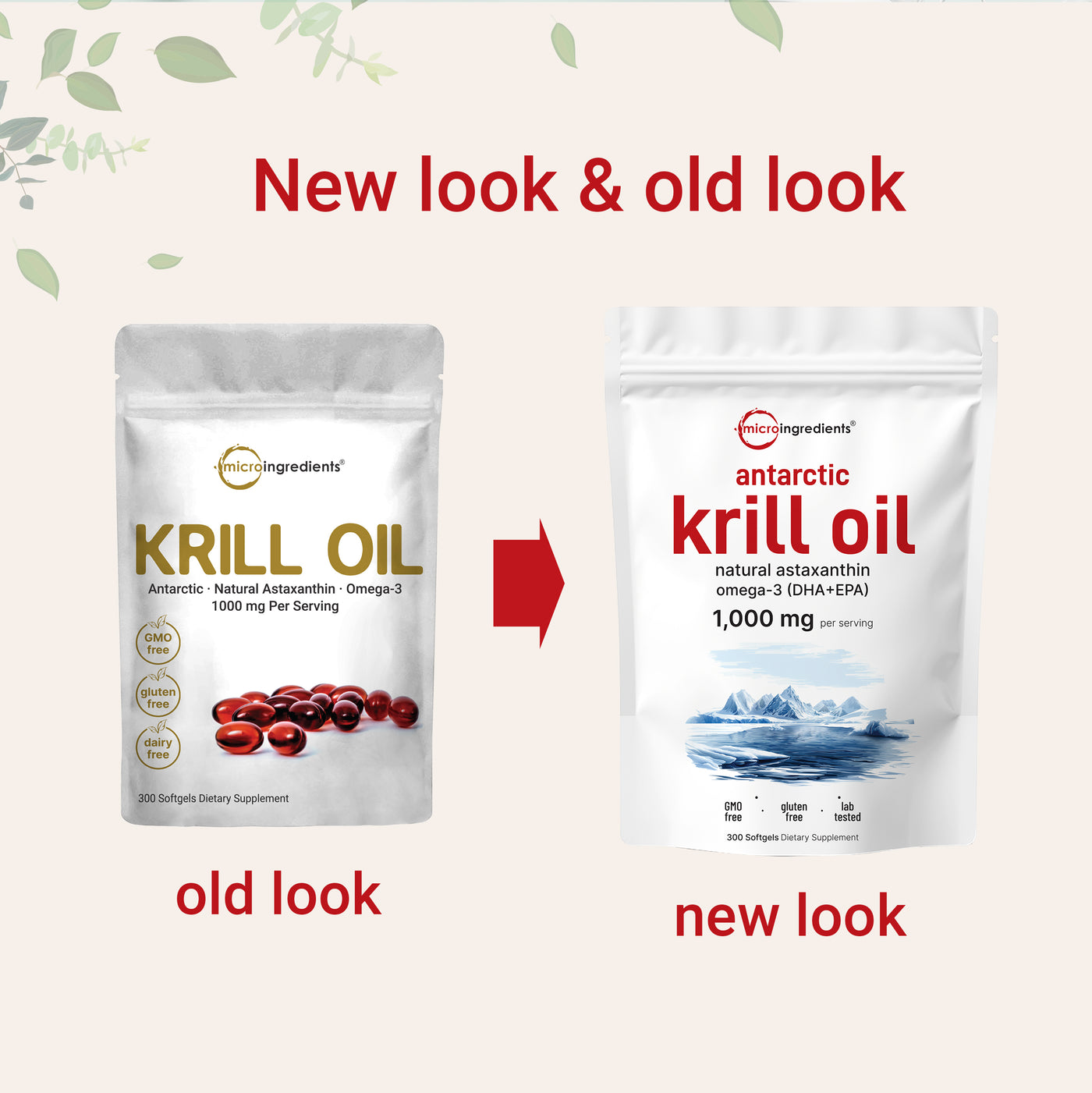 Micro Ingredients Antarctic Krill Oil with Omega 3- 300 softgels