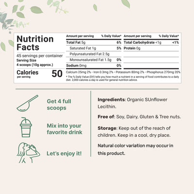 Micro Ingredients Organic Sunflower Lecithin Powder / Softgels