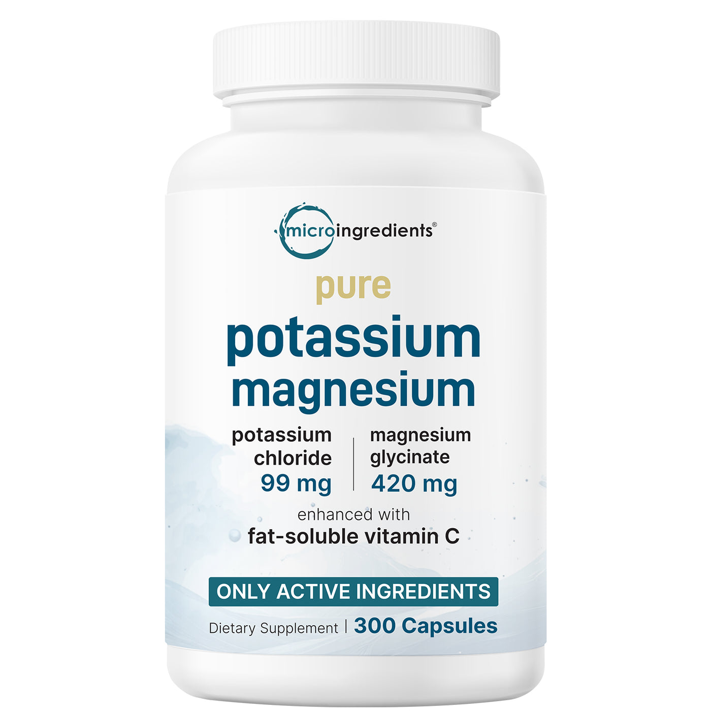 Micro Ingredients Pure Potassium Magnesium Supplement, 300 Capsules