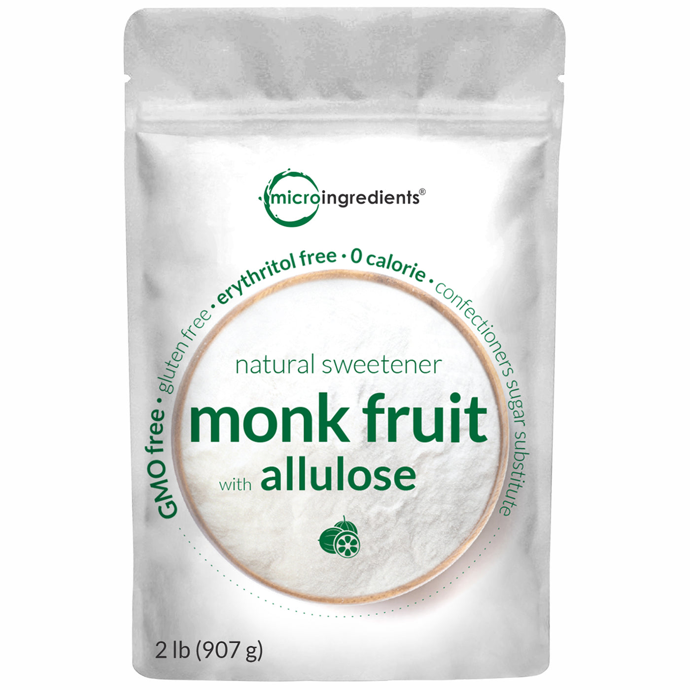 Micro Ingredients Monk Fruit Sweetener with Allulose, 2lb