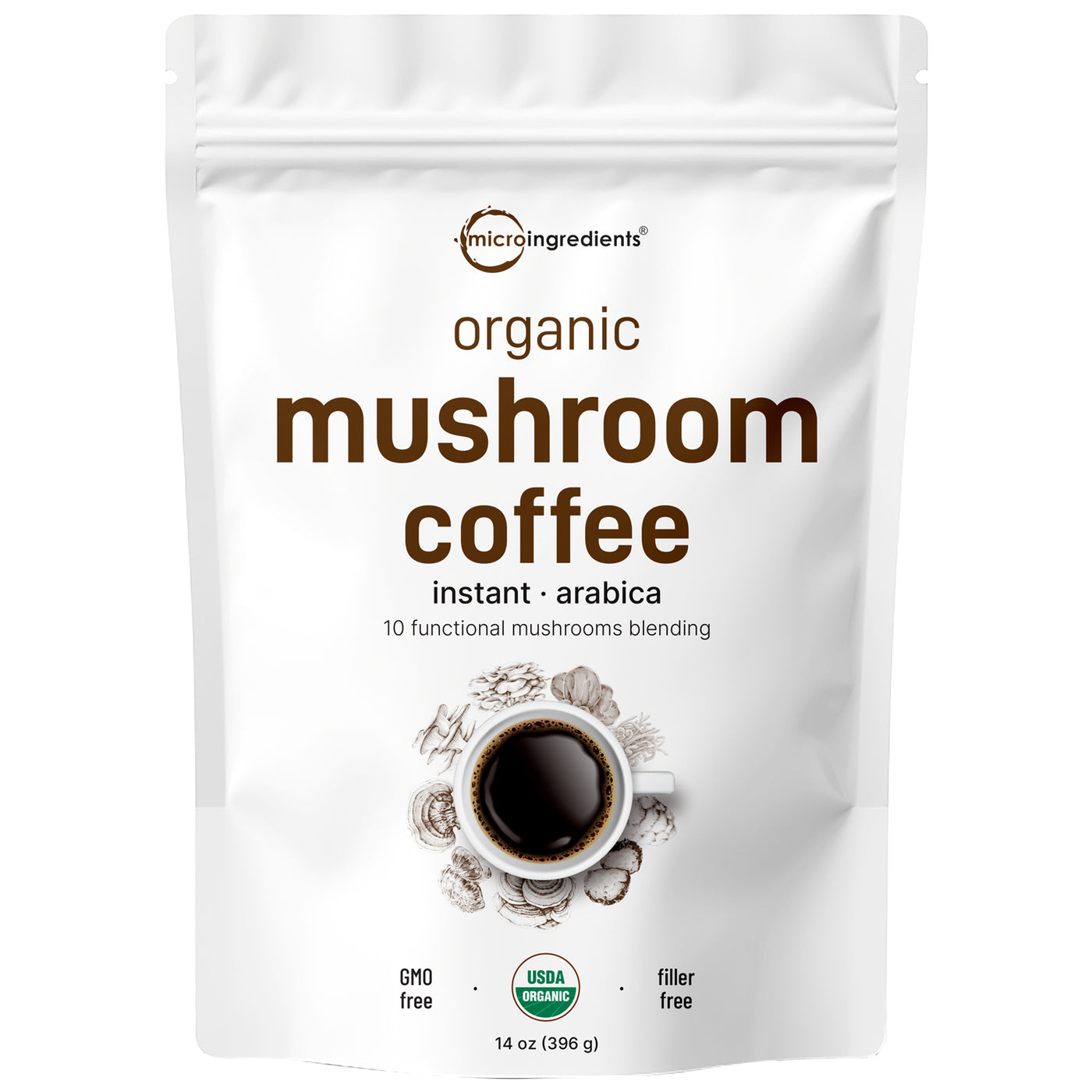 Micro Ingredients Organic Instant 10 in 1 Mushroom Coffee Powder