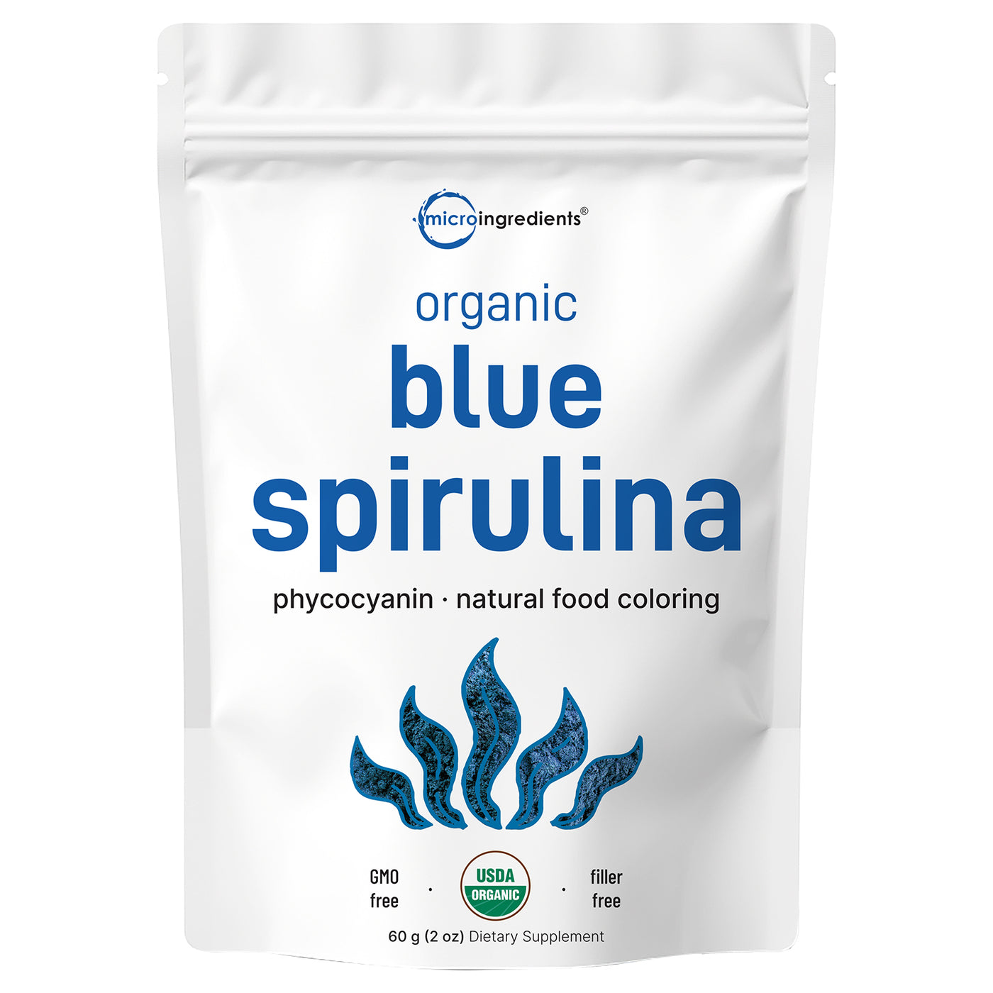 Organic Blue Spirulina Powder (Phycocyanin Extract) - No Fishy Smell, 100% Vegan Protein from Blue-Green Algae