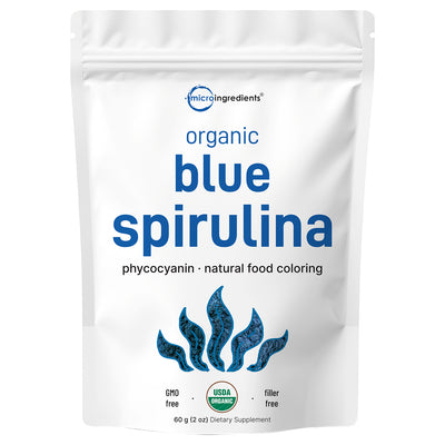 Organic Blue Spirulina Powder (Phycocyanin Extract) - No Fishy Smell, 100% Vegan Protein from Blue-Green Algae