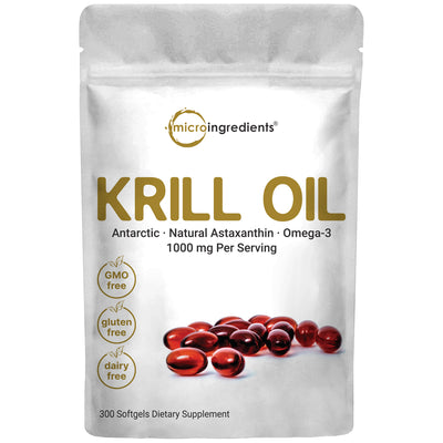 Micro Ingredients Antarctic Krill Oil with Omega 3- 300 softgels