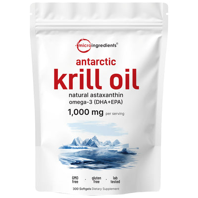 Micro Ingredients Antarctic Krill Oil with Omega 3- 300 softgels