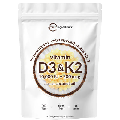 Micro Ingredients Vitamin D3 K2 Supplement Softgels