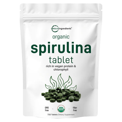 Micro Ingredients Organic Spirulina Tablets 720 Counts