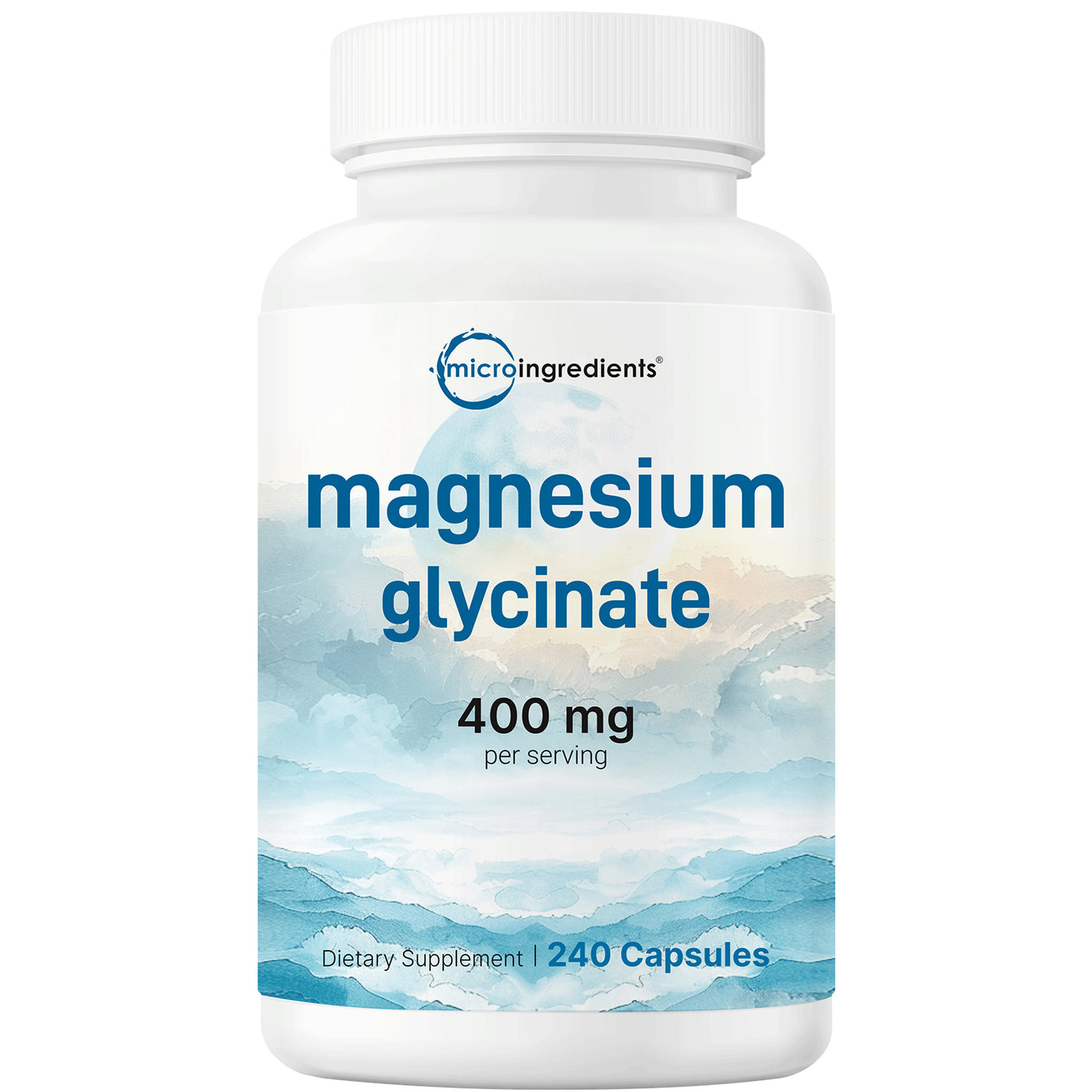 Magnesium Glycinate 400mg Per Serving, 240 Capsules