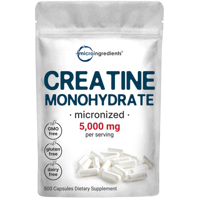 Micro Ingredients Creatine Monohydrate Capsules, 500 counts