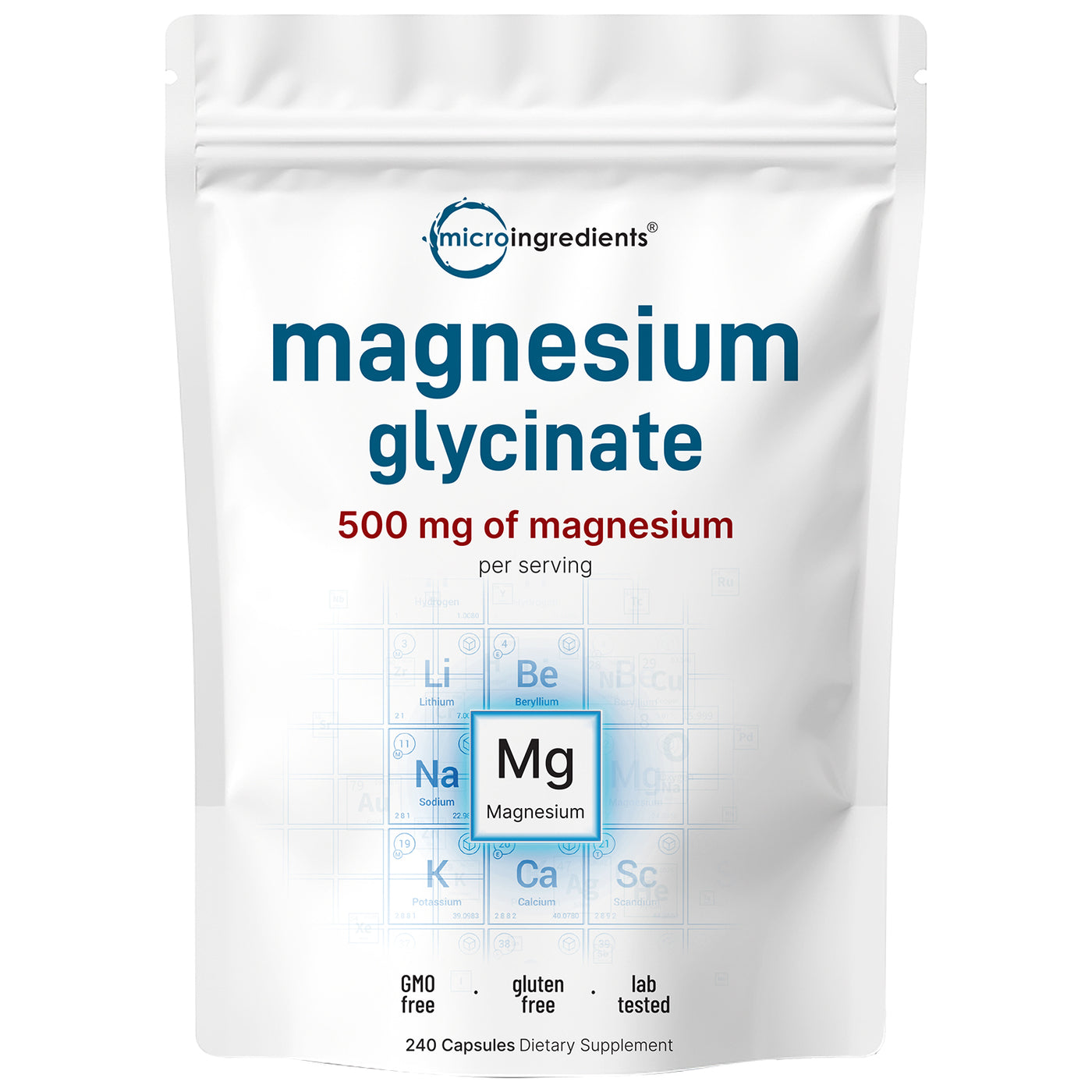 Micro Ingredients Magnesium Glycinate 500mg - Pure & High Potency