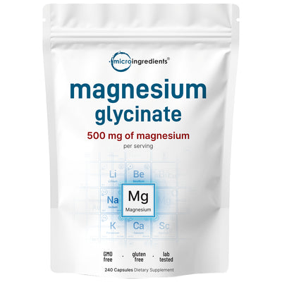 Micro Ingredients Magnesium Glycinate 500mg - Pure & High Potency