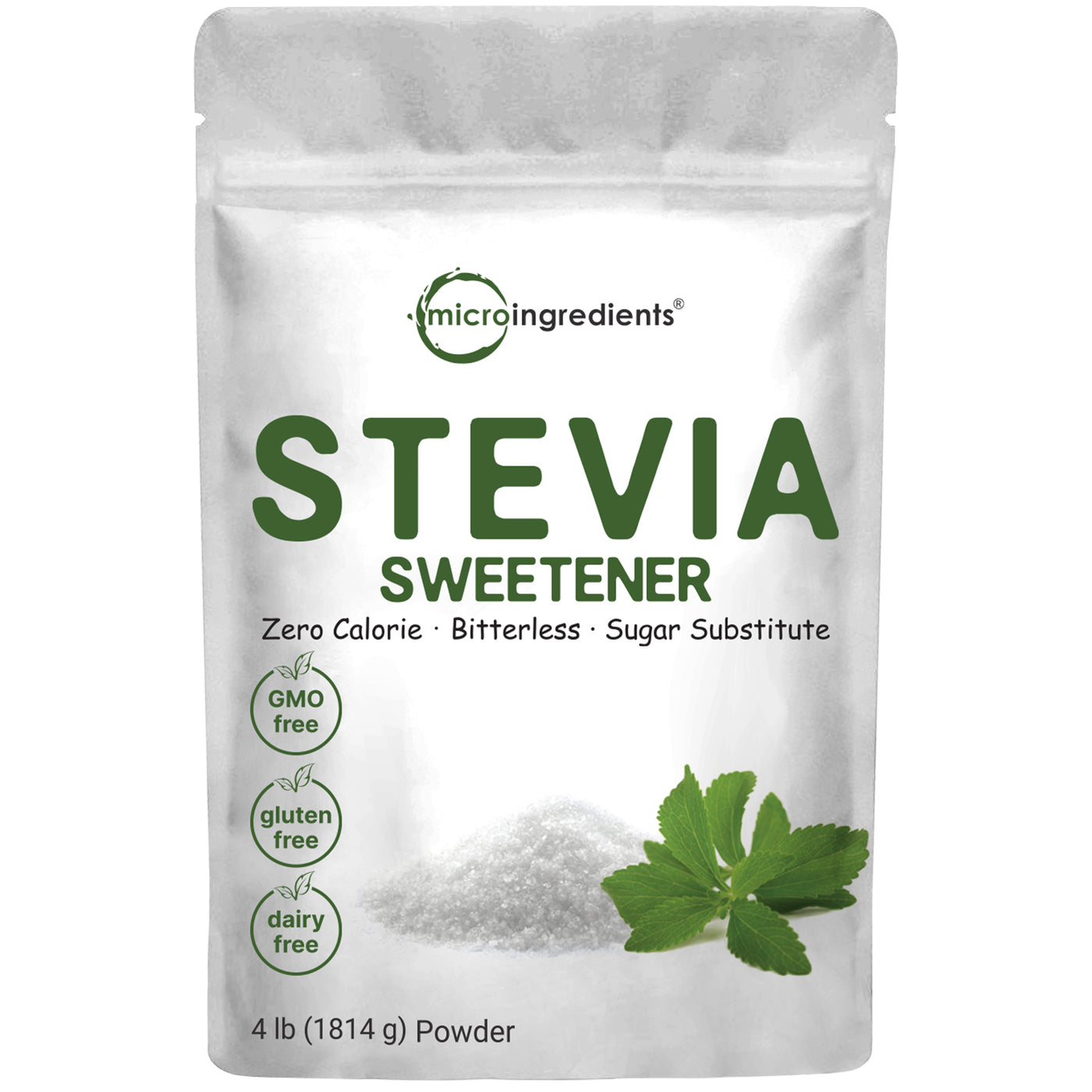 Micro Ingredients Stevia Sweetener Powder with Plant-based Erythritol, 4 Pounds