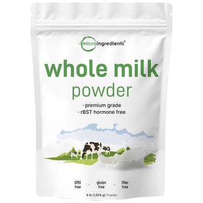 Micro Ingredients Whole Milk Powder, 4lbs, Made in USA