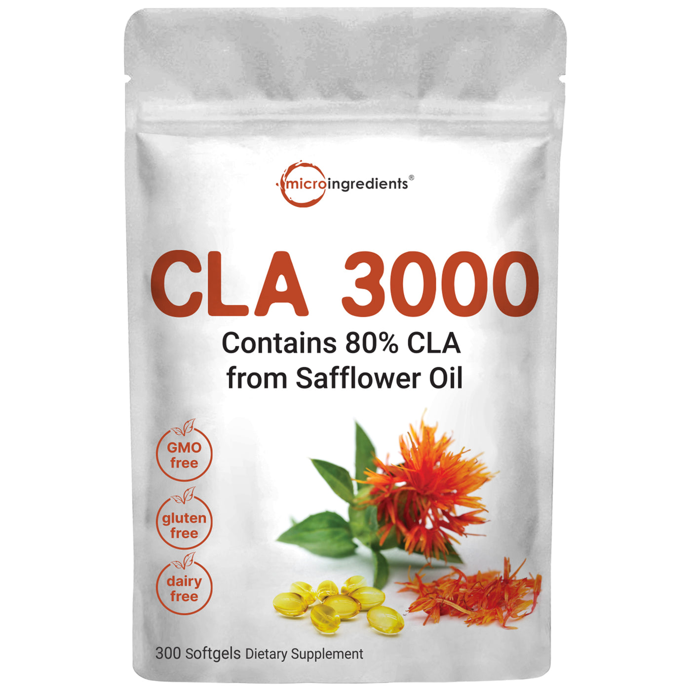 Micro Ingredients CLA Softgels, 3000mg per serving, 300 Count