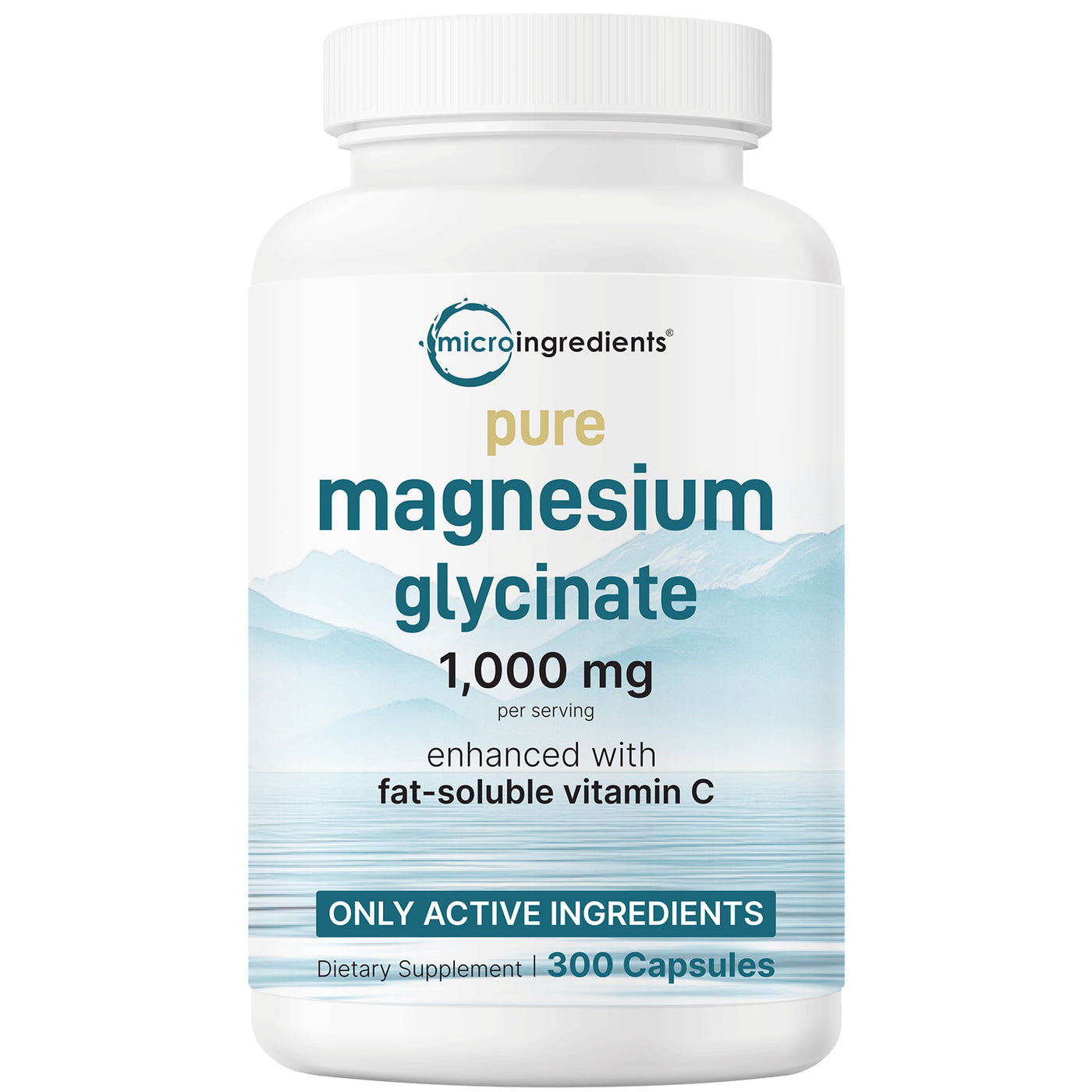 Micro Ingredients Pure Magnesium Glycinate 1,000mg Per Serving, 300 Capsules