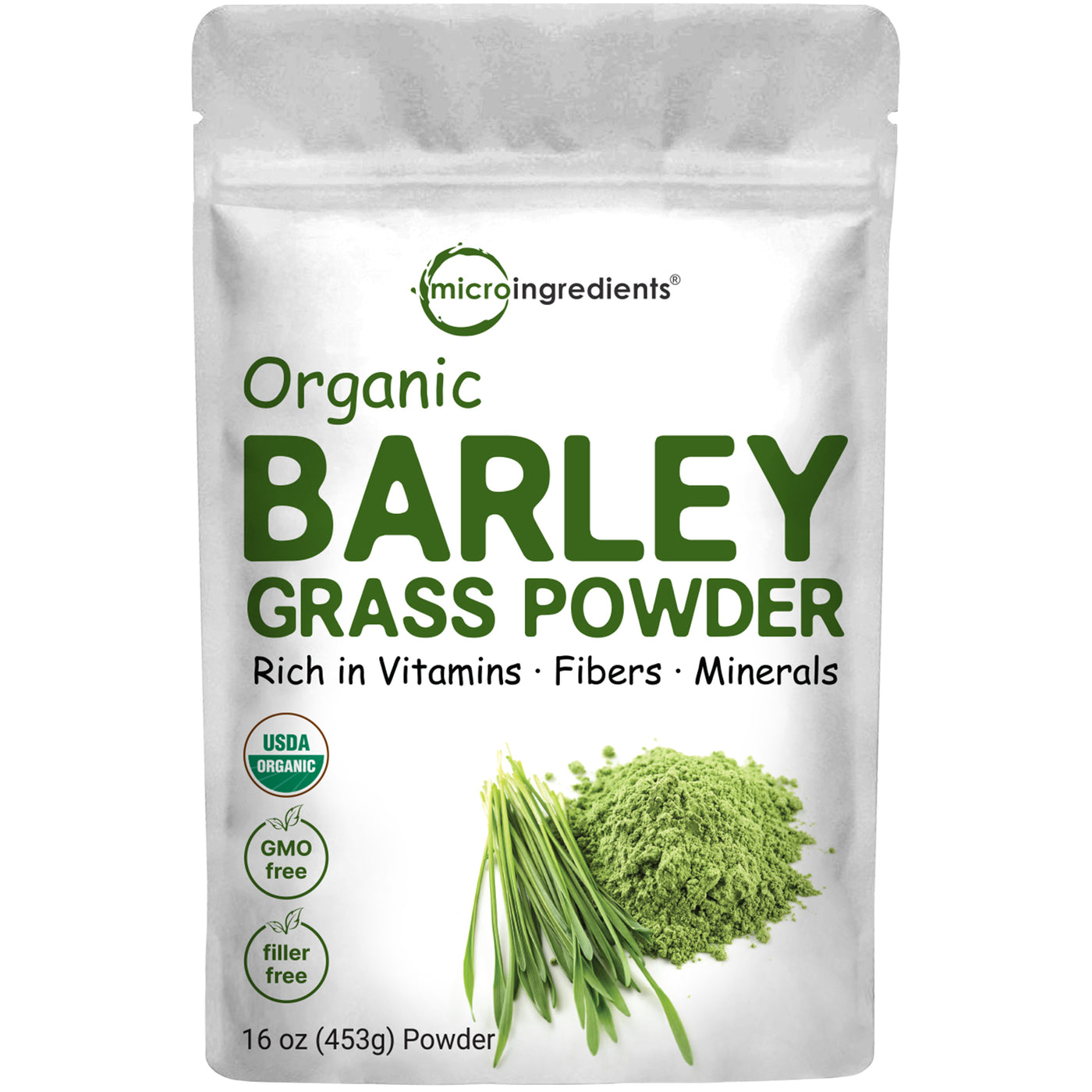 Micro Ingredients Organic Barley Grass Powder, 16oz