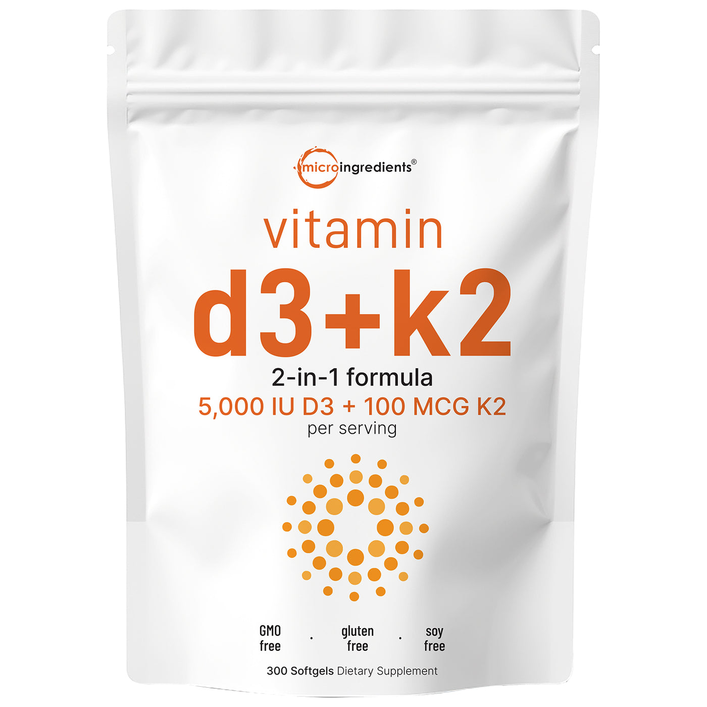 Micro Ingredients Vitamin D3 K2 300 Softgels 5000IU