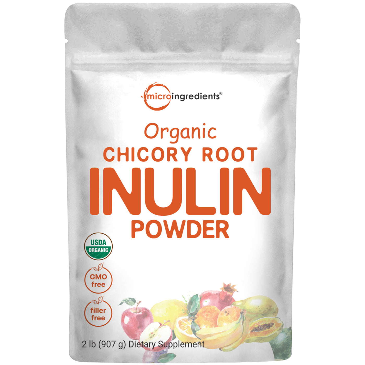 Micro Ingredients Organic Chicory Inulin Powder, 2lb