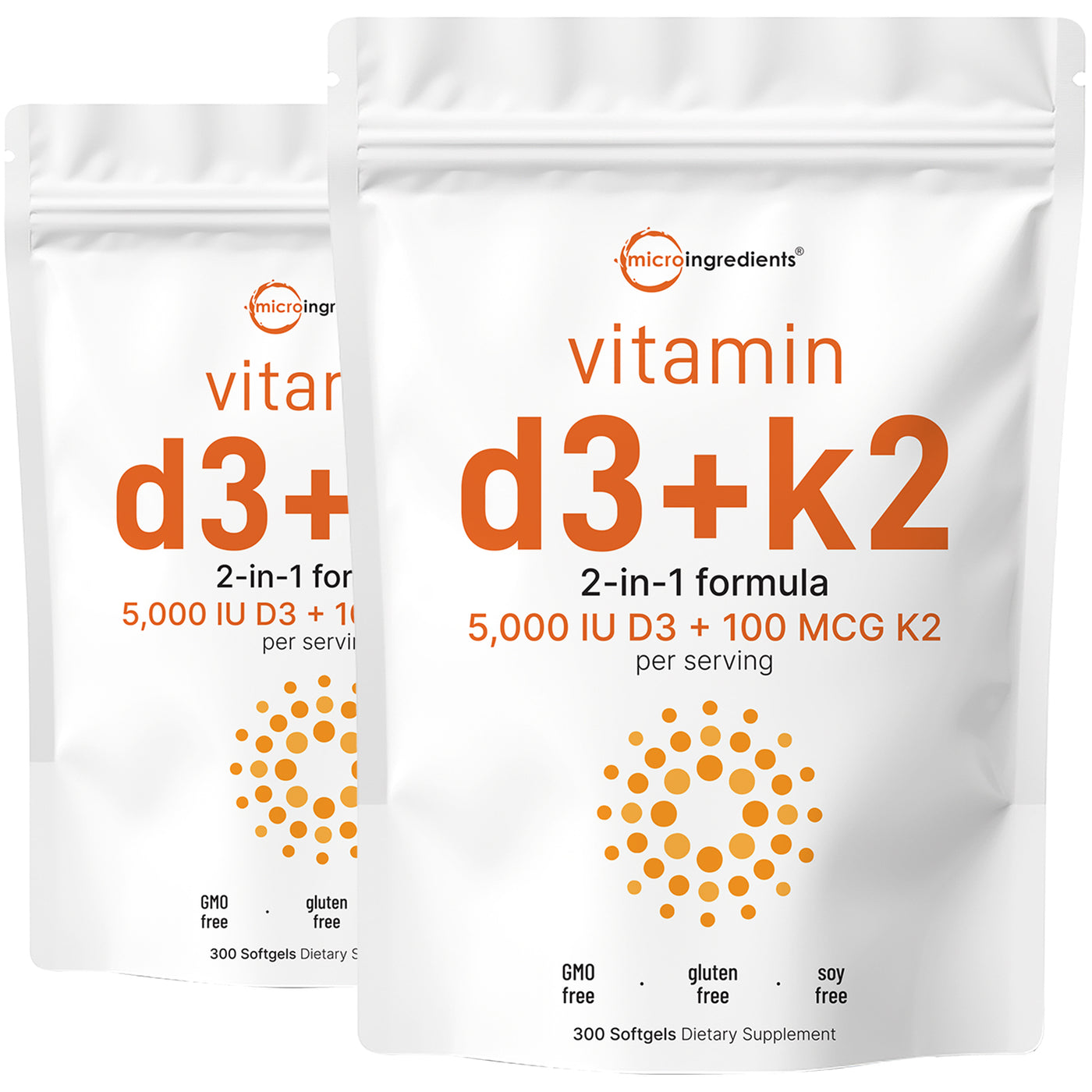 Micro Ingredients Vitamin D3 K2 300 Softgels 5000IU